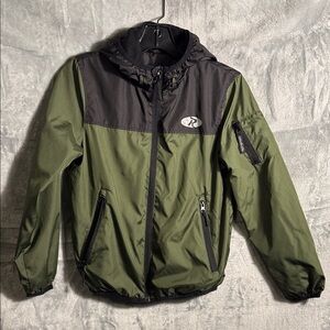 Kids Rokka and Rolla Green and Black Jacket size‎ 12 lightweight zip arm pocket